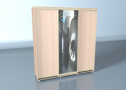 Шкаф-купе с алюминиевым профилем 2.2*2.0 - 2C